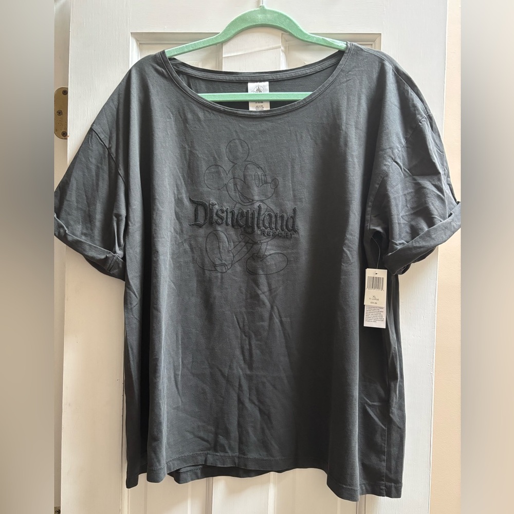 Disneyland Resort Mickey Mouse Monochromatic Tee Shirt - Dark Grey & Black